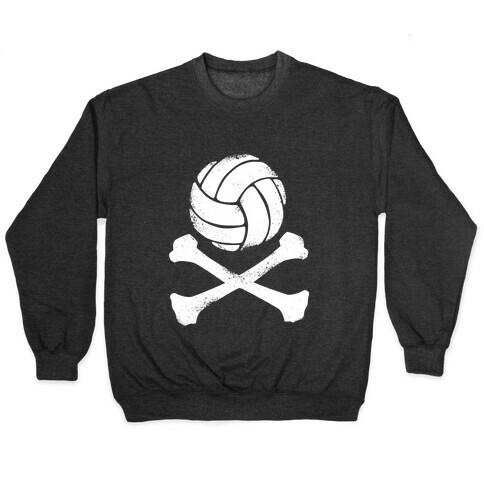 Volleyball and Crossbones (White Vintage) Pullover