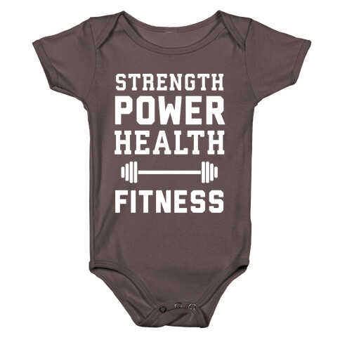 Strength, Power, Health - Fitness Baby One-Piece