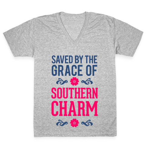 Saved By The Grace Of Southern Charm V-Neck Tee Shirt