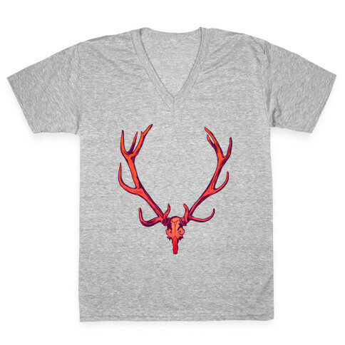 Buck Off Antlers V-Neck Tee Shirt
