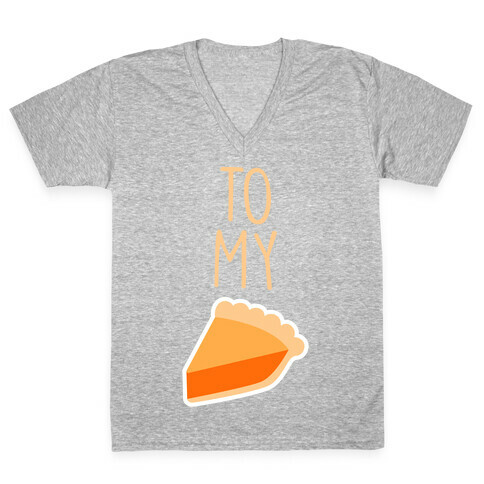 Pumpkin Pie (Whipped Cream & Pumpkin Pie Couples Shirt) V-Neck Tee Shirt