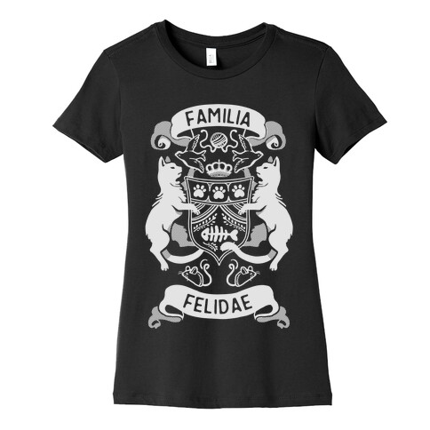 Cat Family Crest: Familia Felidae Womens T-Shirt