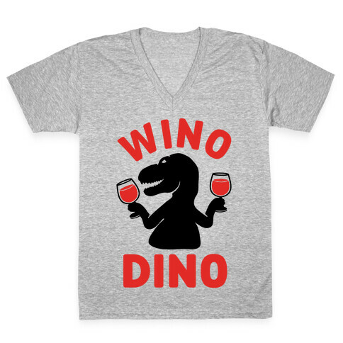 Wino Dino V-Neck Tee Shirt