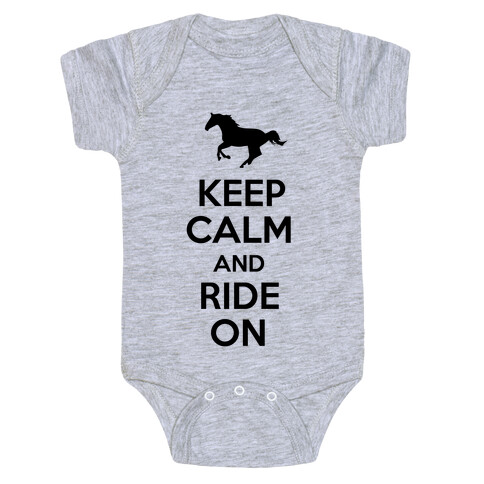 Keep Calm and Ride On Baby One-Piece
