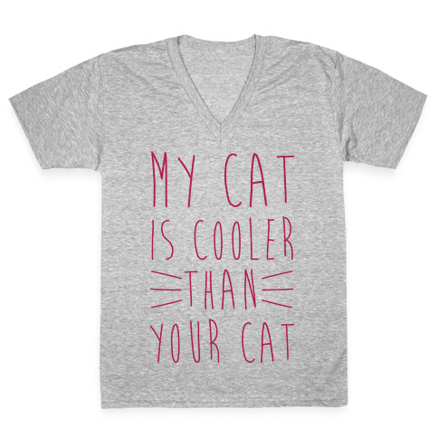 My Cat Is Cooler Than Your Cat V-Neck Tee Shirt