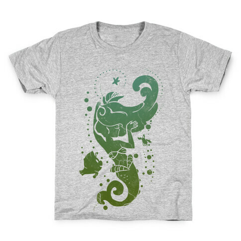 Sea Green Mermaid Princess Splash Kids T-Shirt