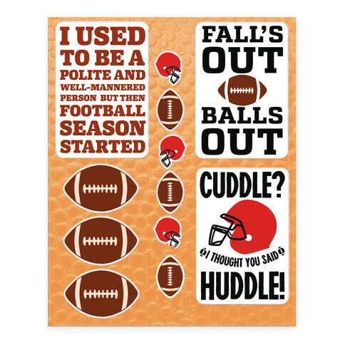 Football Season  Stickers and Decal Sheet