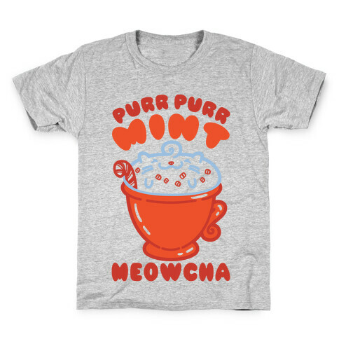Purr Purr Mint Meowcha Kids T-Shirt