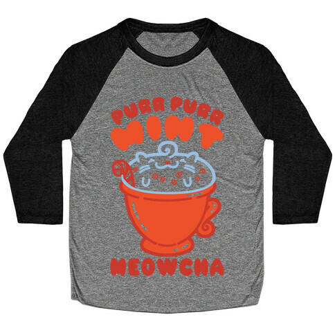 Purr Purr Mint Meowcha Baseball Tee