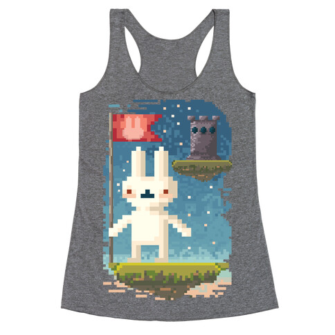 Pixel Bunny Plants Flag Racerback Tank Top