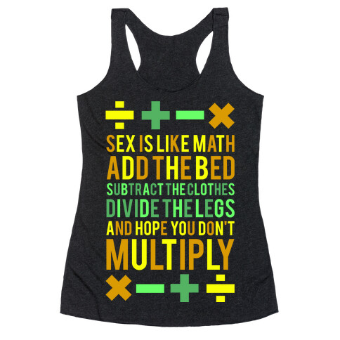 Sex is Math (dark) Racerback Tank Top