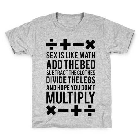 Sex Is Math (Black) Kids T-Shirt