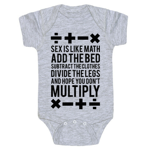 Sex Is Math (Black) Baby One-Piece