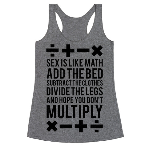 Sex Is Math (Black) Racerback Tank Top