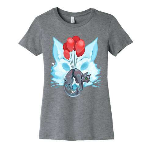 Red Balloon Cat Explorer Womens T-Shirt