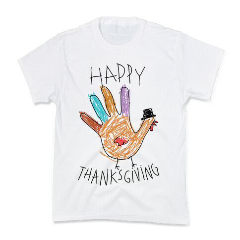 Happy Thanksgiving Hand Turkey Kids T-Shirt