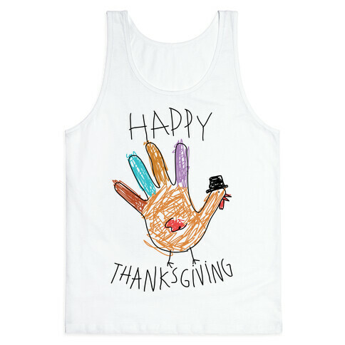 Happy Thanksgiving Hand Turkey Tank Top
