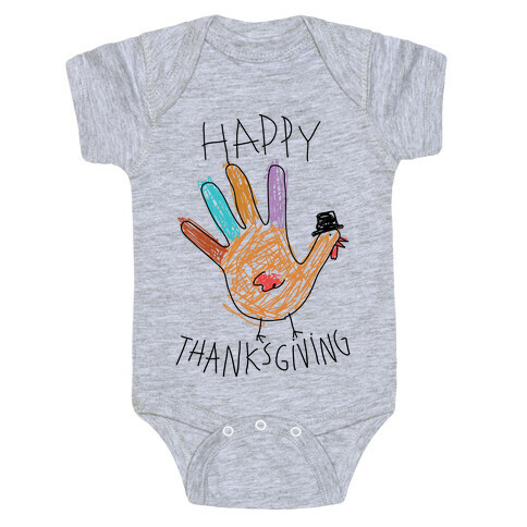 Happy Thanksgiving Hand Turkey Baby One-Piece