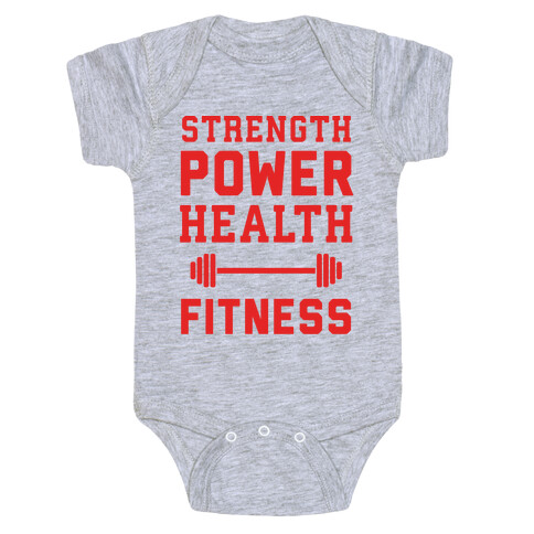 Strength, Power, Health - Fitness Baby One-Piece