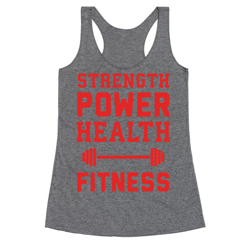 Strength, Power, Health - Fitness Racerback Tank Top