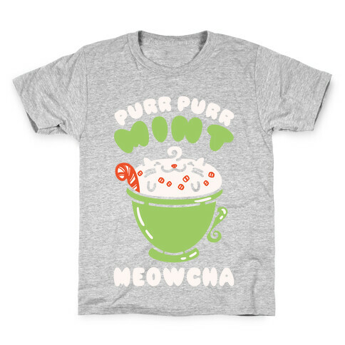 Purr Purr Mint Meowcha Kids T-Shirt