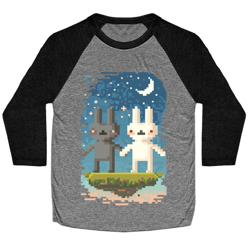 Bunnies in Moonlight Baseball Tee