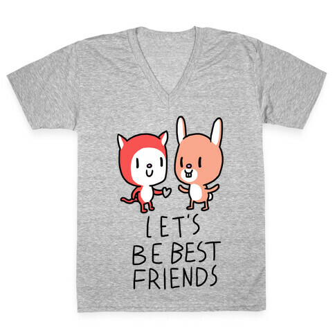 Let's Be Best Friends V-Neck Tee Shirt