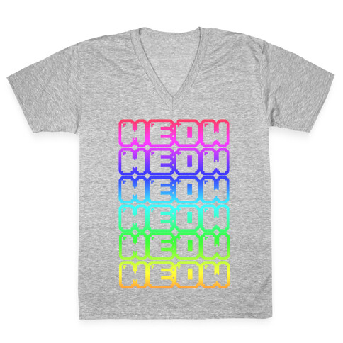 Meow Rainbow V-Neck Tee Shirt