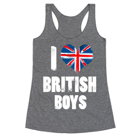 I (Heart) British Boys Racerback Tank Top