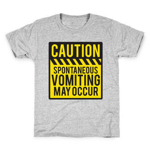 Vomiting Caution Kids T-Shirt