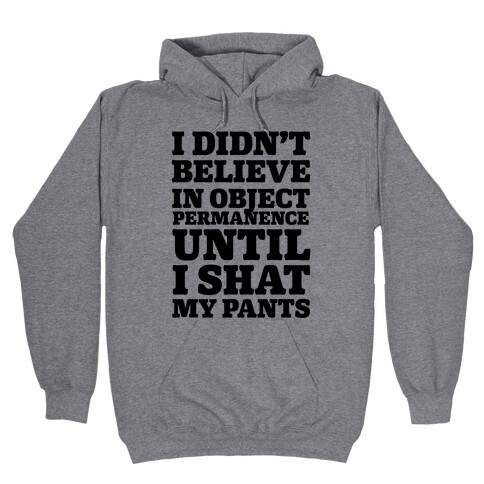 I Didn't Believe In Object Permanence Until I Shit My Pants Hooded Sweatshirt