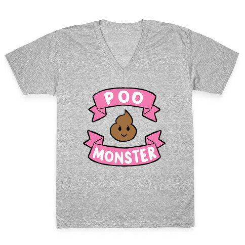 Poo Monster V-Neck Tee Shirt