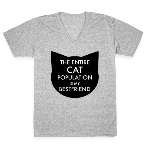 The Entire Cat Population is My Best Friend V-Neck Tee Shirt