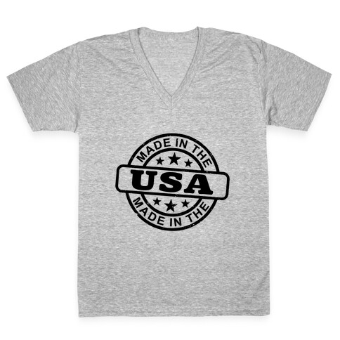 Made In The USA Stamp V-Neck Tee Shirt