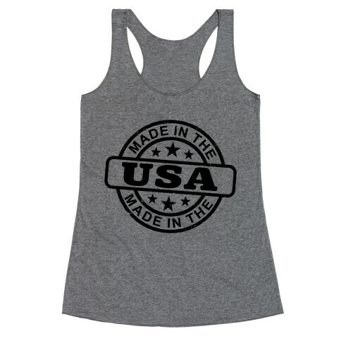 Made In The USA Stamp Racerback Tank Top