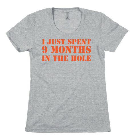 9 months in the hole Womens T-Shirt