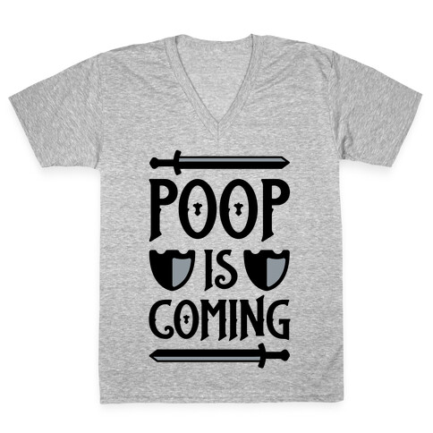 Poop Is Coming V-Neck Tee Shirt