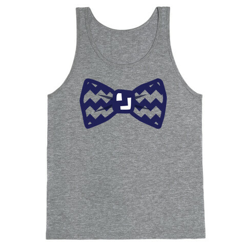 Navy Blue Chevron Bow Tie Tank Top