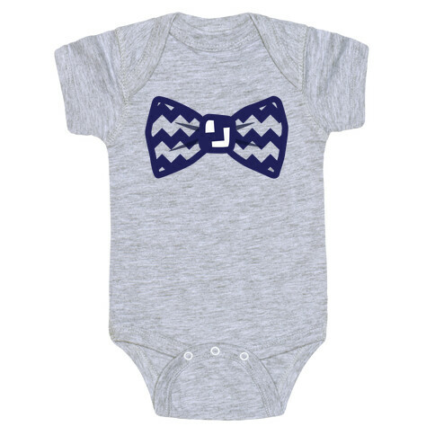 Navy Blue Chevron Bow Tie Baby One-Piece