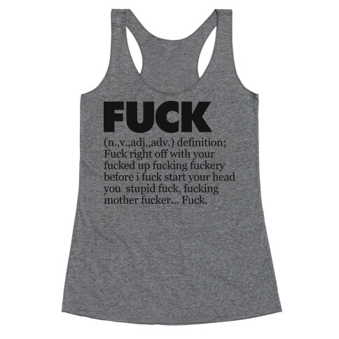 F*** (Definition Shirt) Racerback Tank Top