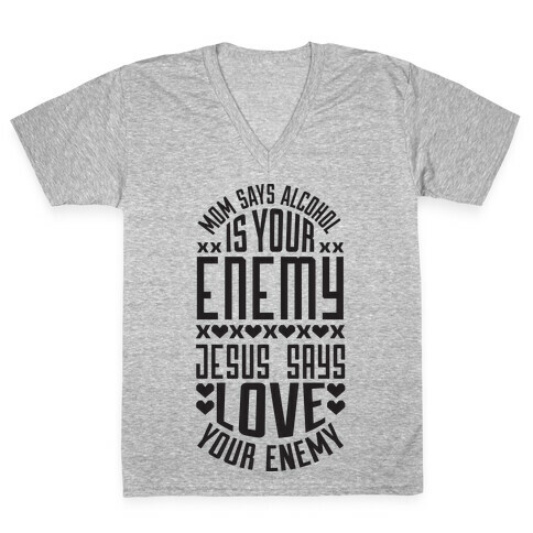 Love Your Enemy V-Neck Tee Shirt
