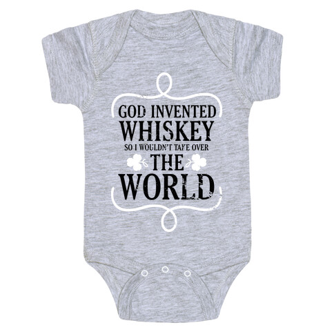 God Invented Whiskey (Green) Baby One-Piece