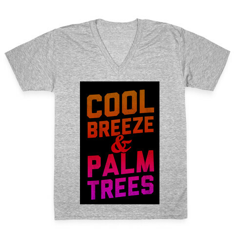 Cool Breeze & Palm Trees V-Neck Tee Shirt