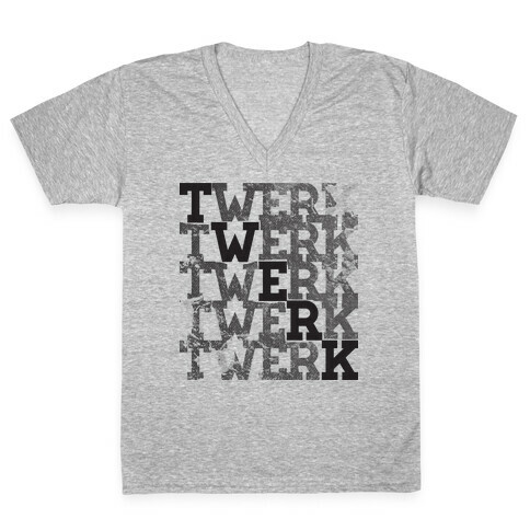 Twerk Square Glo V-Neck Tee Shirt