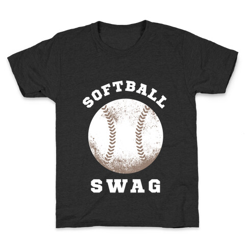 Softball Swag (Dark Tank) Kids T-Shirt