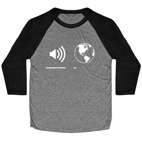 Music Up, World Down Baseball Tee