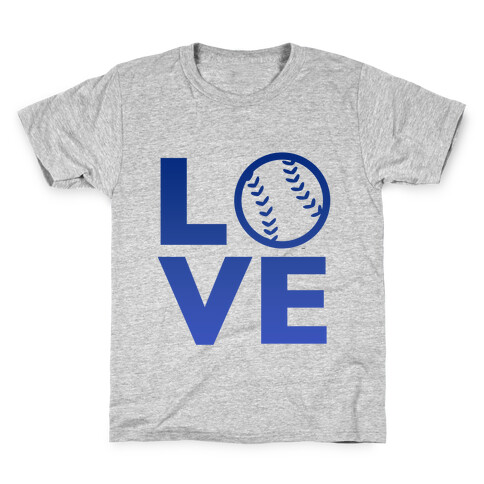 Love Baseball (Blue) Kids T-Shirt