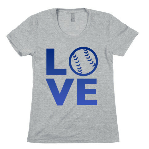 Love Baseball (Blue) Womens T-Shirt