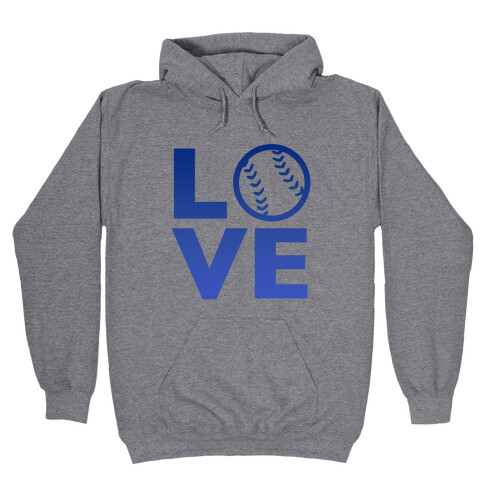 Love Baseball (Blue) Hooded Sweatshirt