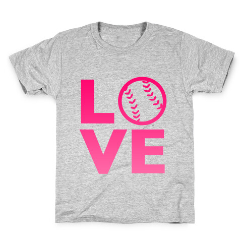 Love Baseball (Pink) Kids T-Shirt